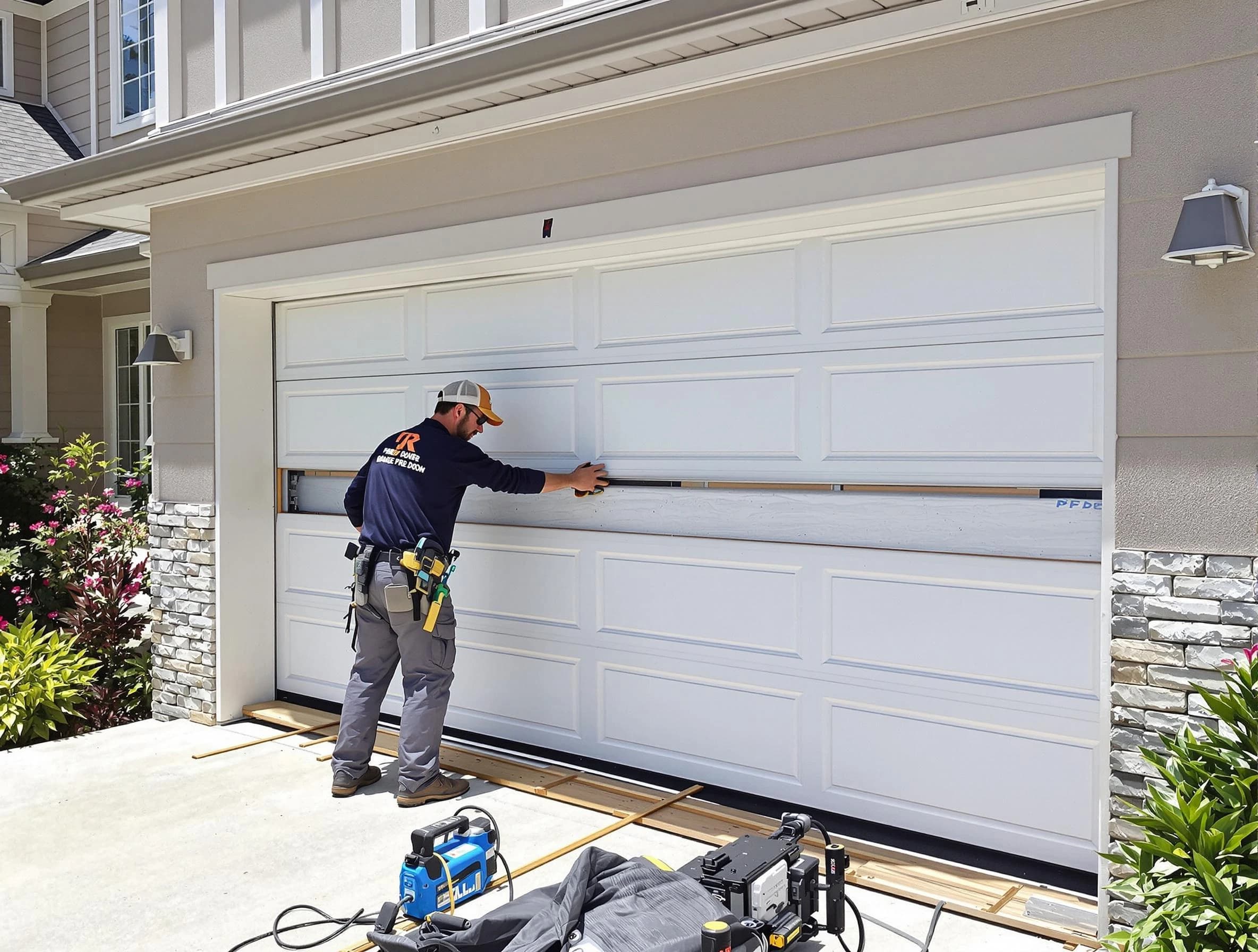 Christiana Garage Door Repair team performing complete garage door replacement at Christiana residence