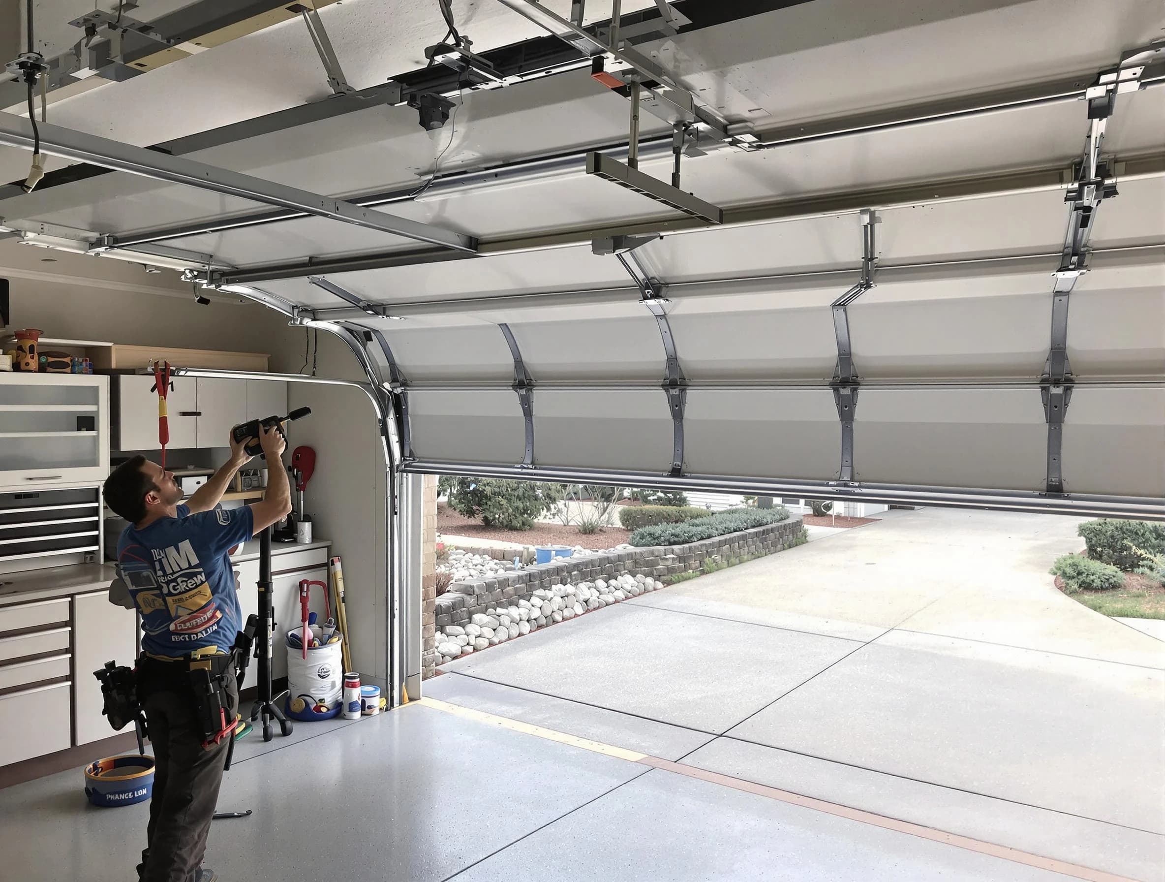 Garage door track repair service by Christiana Garage Door Repair in Christiana