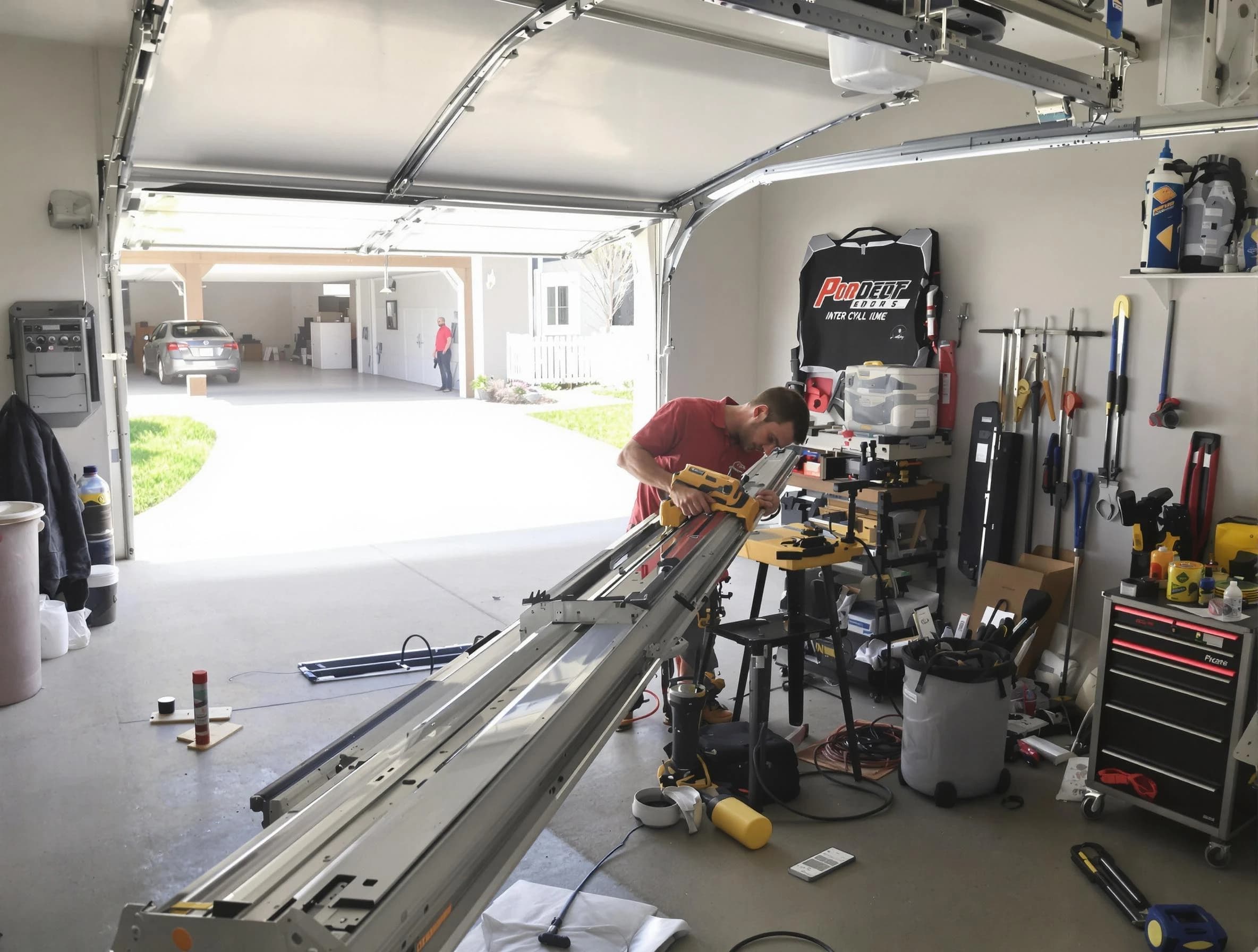Christiana Garage Door Repair expert performing track repair in Christiana