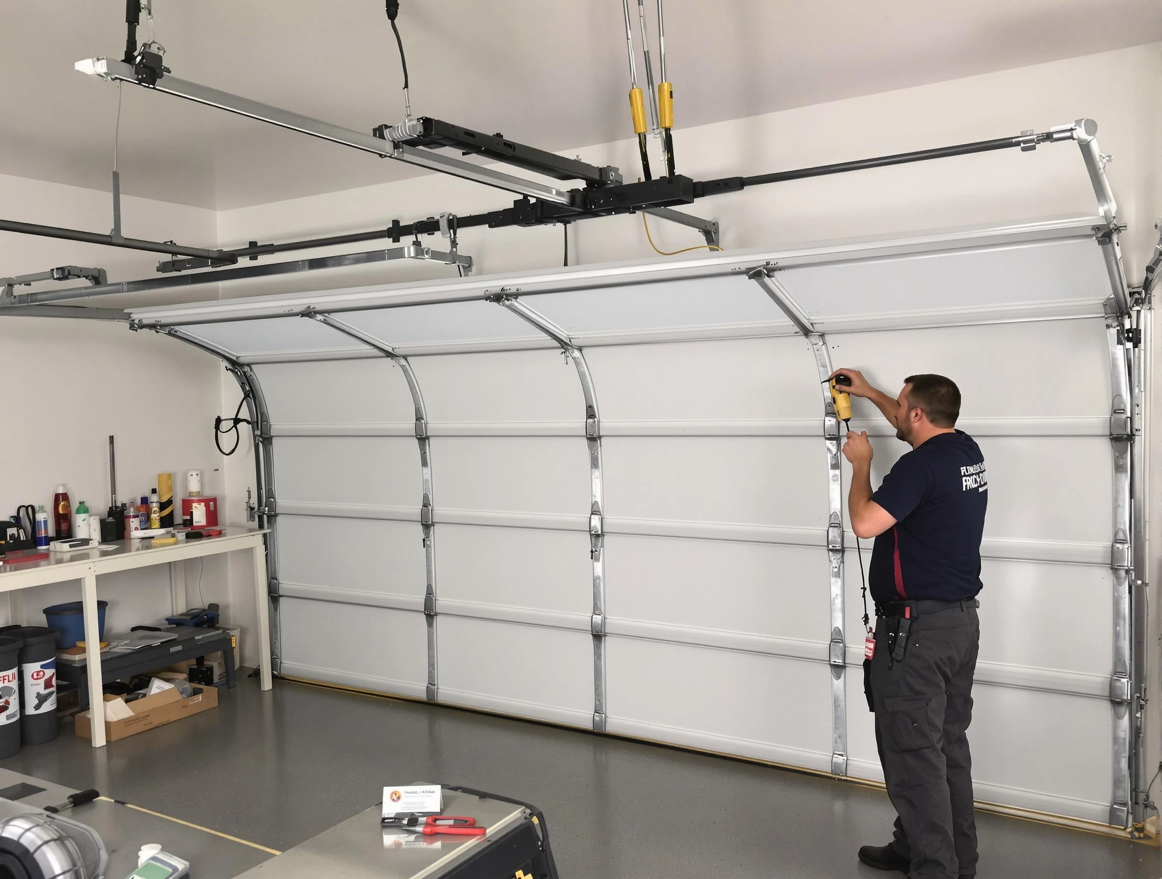 Christiana Garage Door Repair certified technician performing overhead door system repair in Christiana